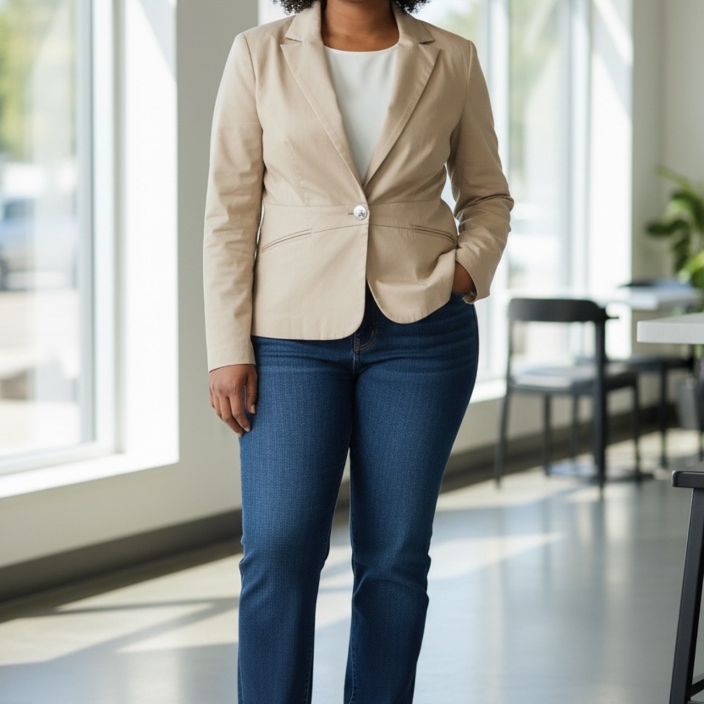 Larry Levine Tan Blazer